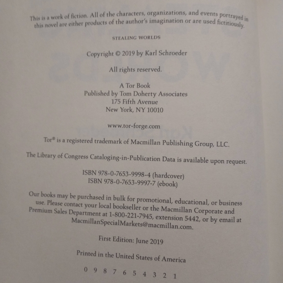 Stealing Worlds Book by Karl Schroeder - Picture 2 of 4